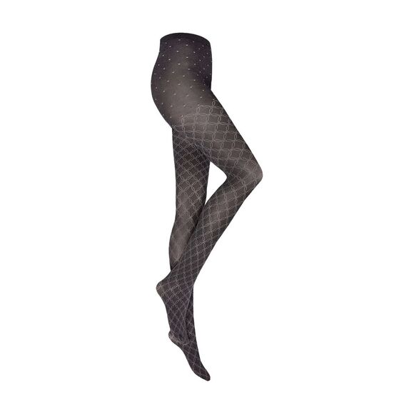 NWT Wolford Cotton Tights 90 Den Mixed Patterns Black Ash S #15038 - Picture 2 of 10